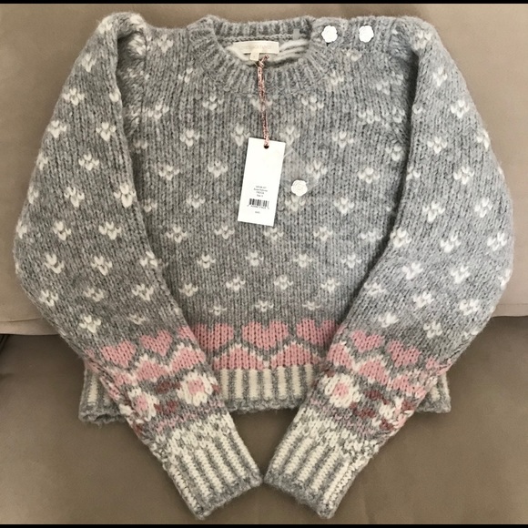 LoveShackFancy Rosie Pullover in Fairy Dust Grey - Picture 2 of 3